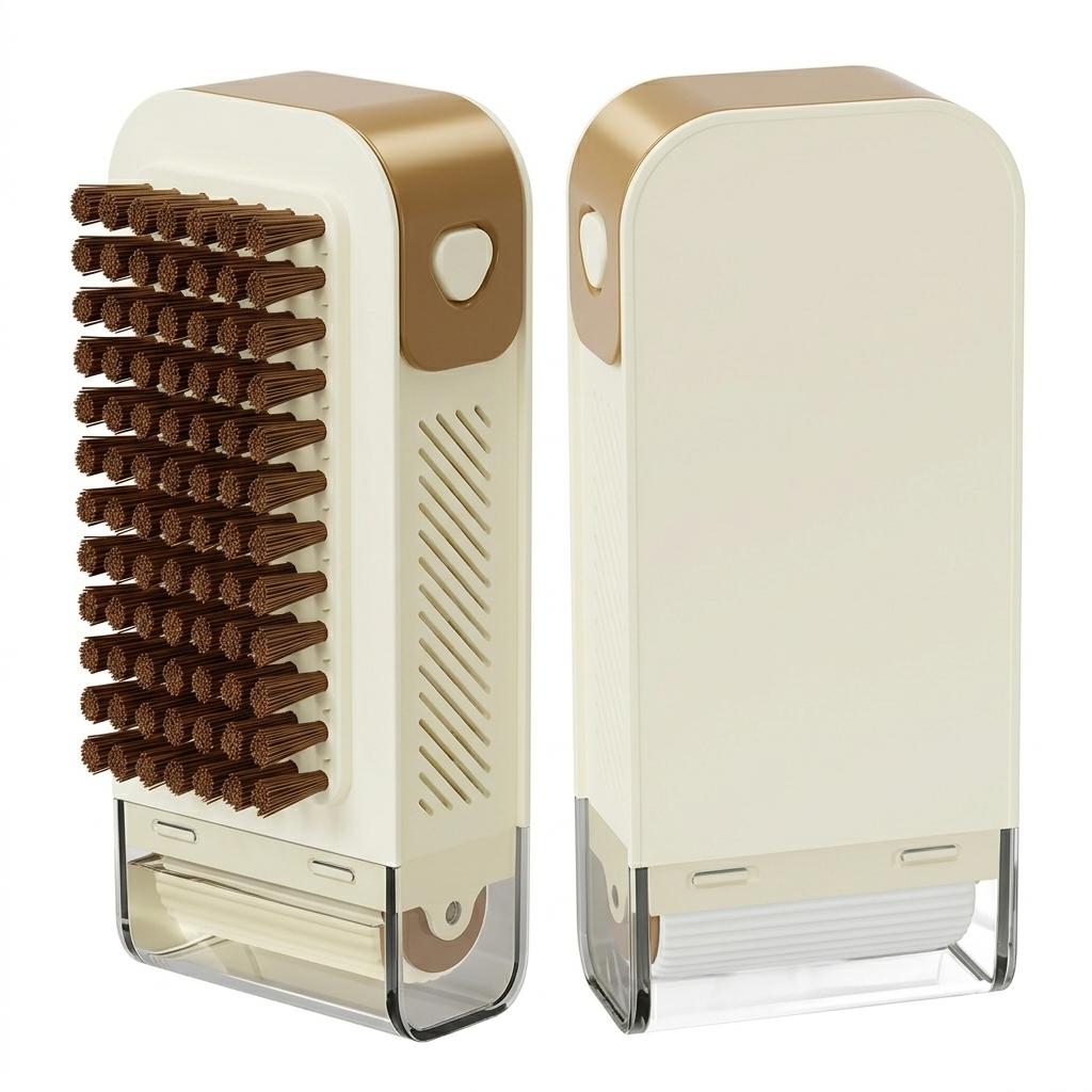 3-in-1 Smart Soap-Dispensing Cleaning Brush | Integrated Roller & Scraper with Spring Mechanism