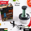 5902 Push Chopper Manual Food Chopper And Hand Push Vegetable Chopper Cutter Mixer Set For Kitchen With 3 Stainless Steel Blade.