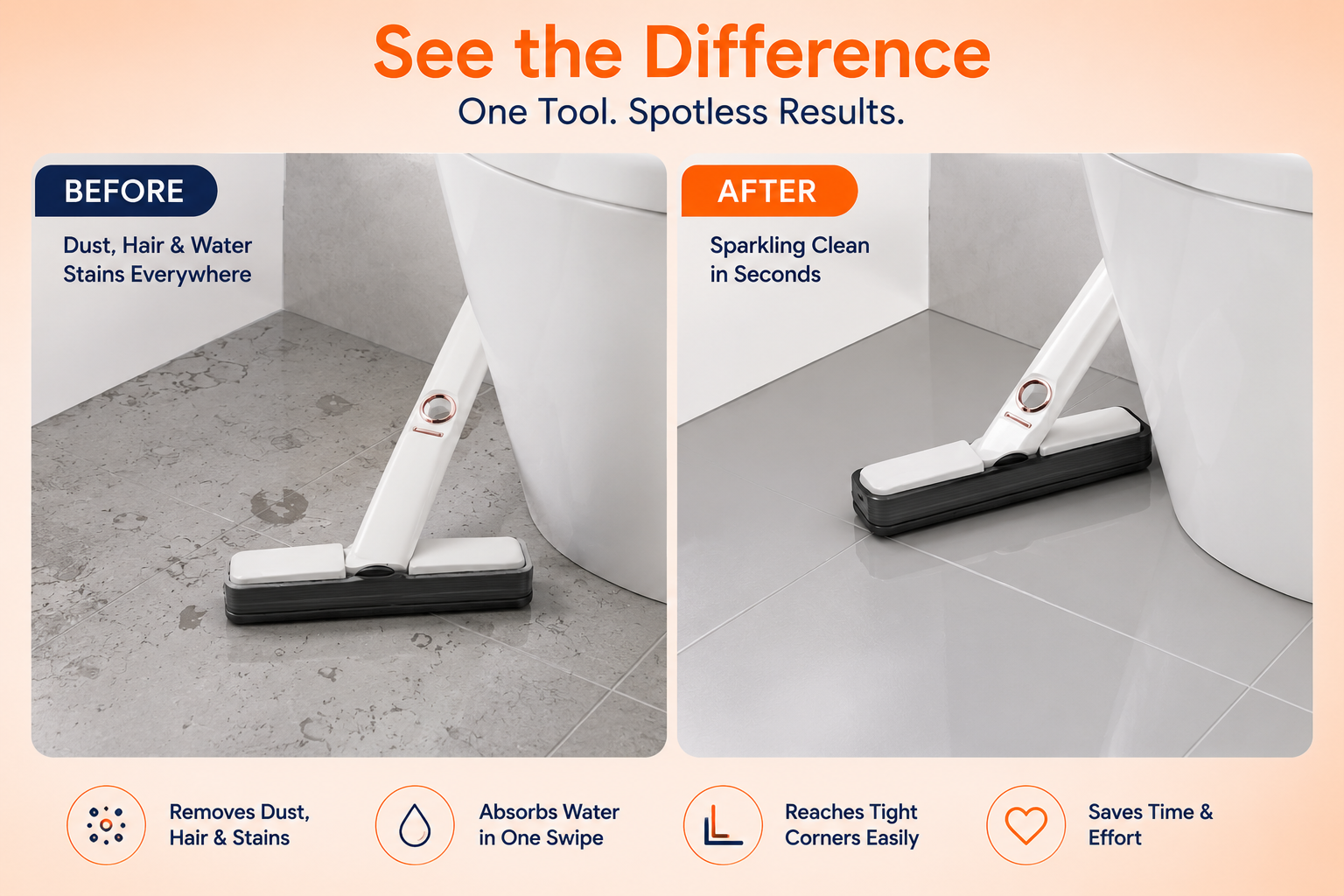 Hands-Free Self-Squeeze Mini Sponge Mop