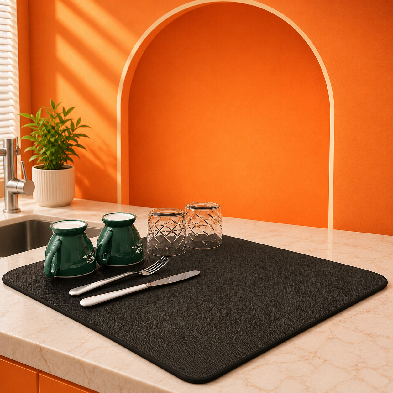 Premium Kitchen Drying Mat (2 pieces only ₹499) | Quick Dry | Super Absorbent | Non-Slip