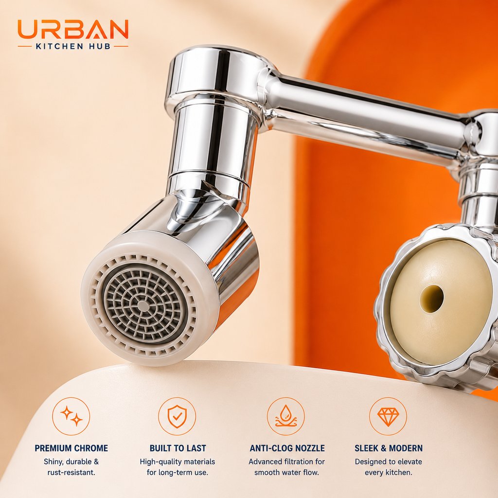 1080° Rotating Faucet Extender | Dual Spray Mode | Splash-Free Water Flow