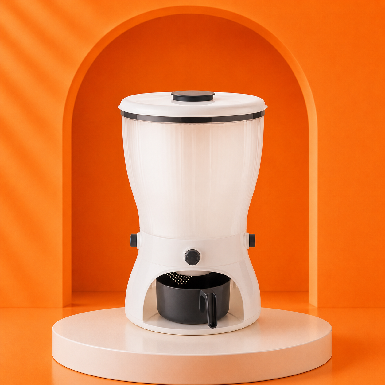 Smart 4-Section Grain Dispenser – One-Touch Dry Storage Organizer