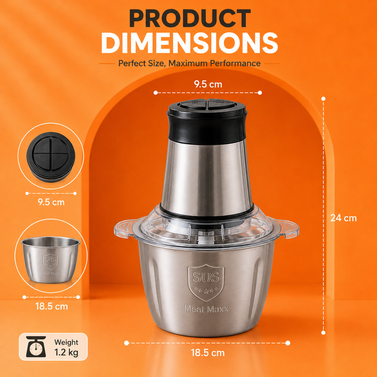 Premium Electric Food Chopper | Stainless Steel Bowl | Fast & Powerful Kitchen Prep